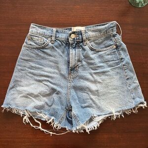 BDG Light Blue Distressed Denim Shorts